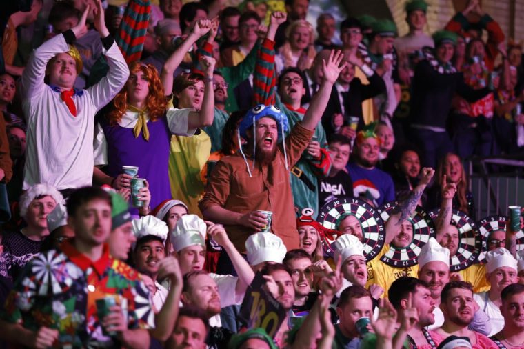 Spectators during day five of the 2023/4 PDC World Darts Championship at Alexandra Palace on December 19th 2023 in London, England (Photo by Tom Jenkins/Getty Images)