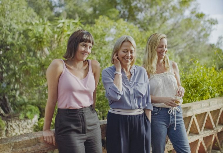 Fiona Button (right) with her screen sisters from 'The Split', Annabel Scholey and Nicola Walker (Photo: Daniel Escale/BBC)