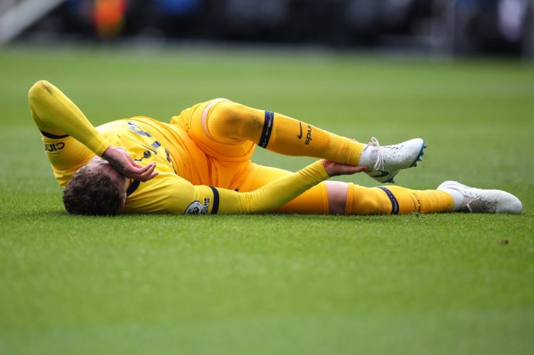 NEWCASTLE UPON TYNE, ENGLAND - APRIL 04: Joe Rodon of Tottenham Hotspur during the Premier League match between Newcastle United and Tottenham Hotspur at St. James Park on April 4, 2021 in Newcastle upon Tyne, United Kingdom. Sporting stadiums around the UK remain under strict restrictions due to the Coronavirus Pandemic as Government social distancing laws prohibit fans inside venues resulting in games being played behind closed doors. (Photo by Robbie Jay Barratt - AMA/Getty Images)