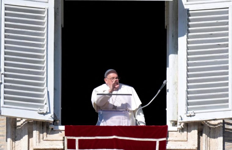 Pope Francis waves from the window of the apostolic palace overlooking St. Peter's square for the Angelus prayer in The Vatican, on December 29, 2024. Pope Francis sent his prayers on December 29, 2024 to the victims of a plane crash in South Korea believed to have killed nearly 180 people. (Photo by Tiziana FABI / AFP) (Photo by TIZIANA FABI/AFP via Getty Images)