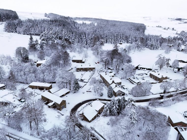 A blanket of snow at Allenheads, in the Pennines in Northumberland. Weather warnings remain in force across much of the UK on Monday with adverse conditions, including flooding from heavy rain and thawing snow. Picture date: Monday January 6, 2025. PA Photo. Photo credit should read: Owen Humphreys/PA Wire