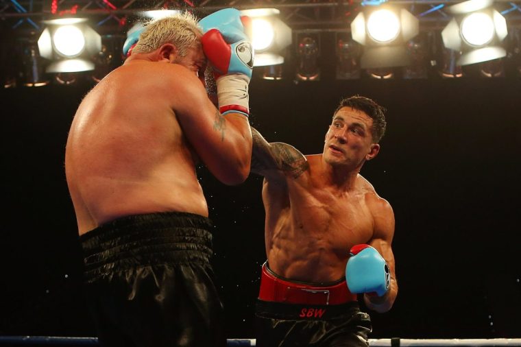 BRISBANE, AUSTRALIA - FEBRUARY 08: Sonny Bill Williams punches Francois Botha during their heavyweight bout at the Brisbane Entertainment Centre on February 8, 2013 in Brisbane, Australia. (Photo by Chris Hyde/Getty Images)