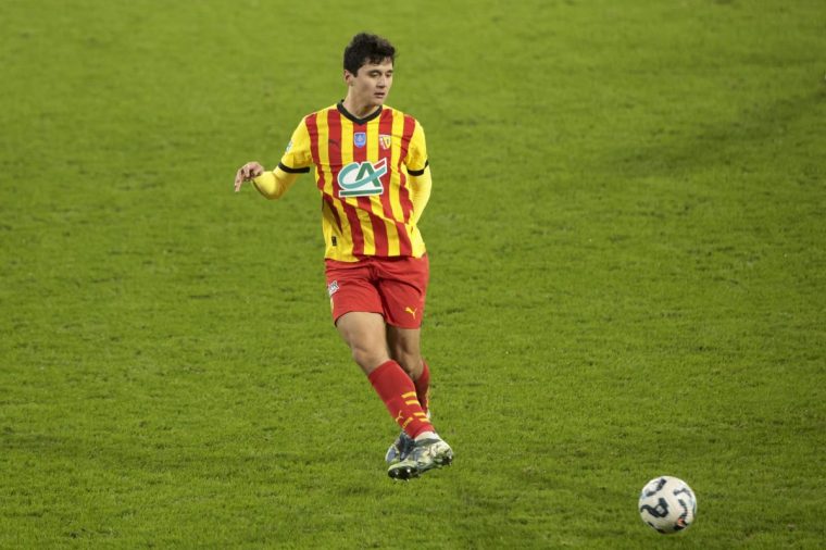 LENS, FRANCE - DECEMBER 22: Abdukodir Khusanov of Lens during the French Cup football match between RC Lens (RCL) and Paris Saint-Germain (PSG) at Stade Bollaert-Delelis on December 22, 2024 in Lens, France. (Photo by Jean Catuffe/Getty Images)