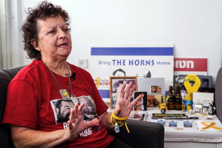 Ruth Strum, the mother of Israeli hostages Iair Horn and Eitan Horn speaks with Reuters during an interview, ahead of a??ceasefire deal??between Israel and Hamas that is set to bring home hostages in return for Palestinian prisoners, in Kfar Sava, Israel, January 16, 2025. REUTERS/Janis Laizans