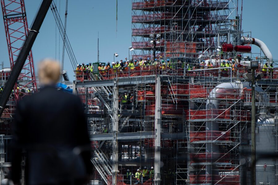 President Donald Trump tours Louisiana’s Cameron LNG Export Facility in May 2019. Credit: Brendan Smialowski/AFP via Getty Images