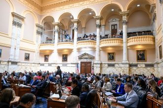 The Maryland Legislature meets during the final day of the legislative session at the State House on April 10, 2023. Credit: Jonathan Newton/The Washington Post via Getty Images