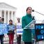 Tiernan Sittenfeld, the League of Conservation Voters Senior Vice President for Government Affairs, advocates to protect waters at a rally outside of the Supreme Court in Washington on Oct. 3, 2022. Credit: Paul Morigi/Getty Images for Protect our Waters