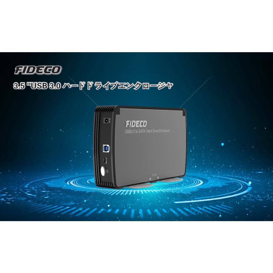 FIDECO 3.5インチ HDDケース USB3.0 SATA 外付ハードディスクケース 冷却ファン付 UASP対応 最大容量16TB 3.5/2.5インチHDD/SSD対応 簡単着脱 |  | 12