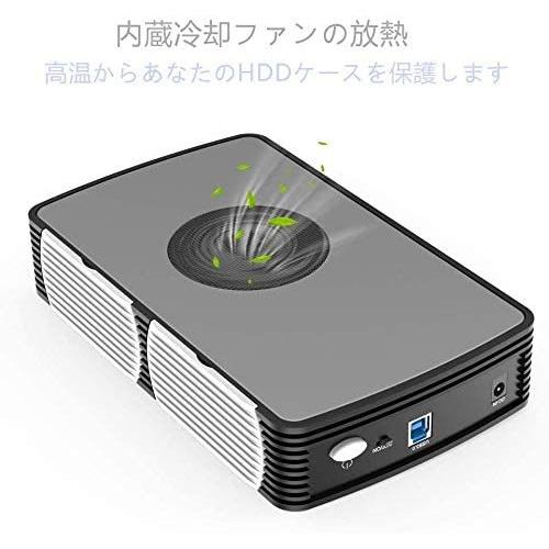 FIDECO 3.5インチ HDDケース USB3.0 SATA 外付ハードディスクケース 冷却ファン付 UASP対応 最大容量16TB 3.5/2.5インチHDD/SSD対応 簡単着脱 |  | 03