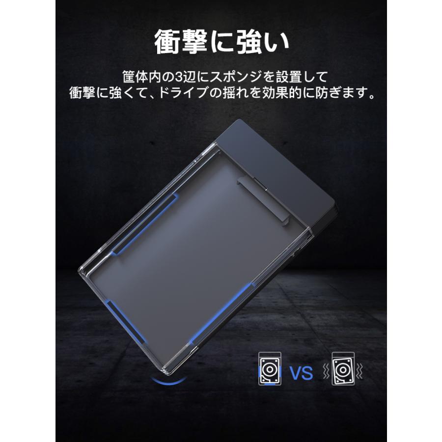 外付けドライブケース 2.5インチ USB 3.2 Gen 2 SSDケース HDD SSD 9.5mm 7mm SATA 3.0 自動スリーブ 高速データ転送 簡単バックアップ |  | 04