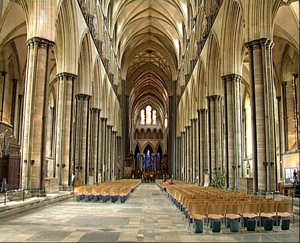 Nave of Salisbury Cathedral.