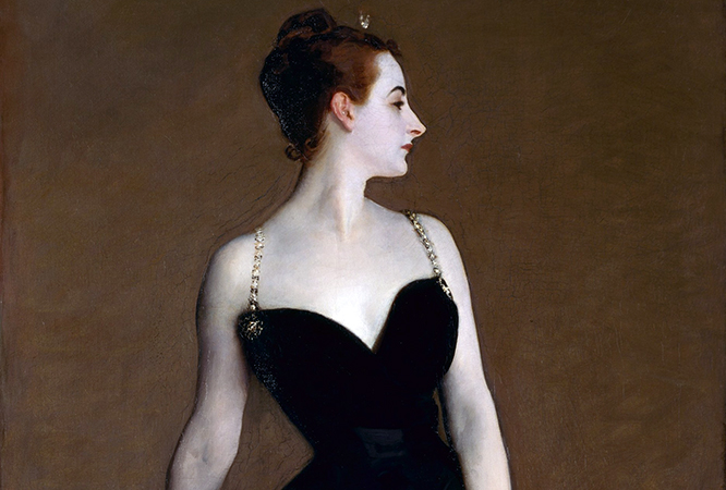 Detail, John Singer Sargent, Madame X (Madame Pierre Gautreau), 1883-84, oil on canvas, 82-1/8 x 43-1/4 inches (The Metropolitan Museum of Art, New York)