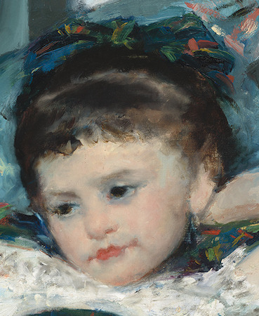 Girl (detail), Mary Cassatt, Little Girl in a Blue Armchair, 1878, oil on canvas, 89.5 x 129.8 cm (National Gallery of Art, Washington D.C.)