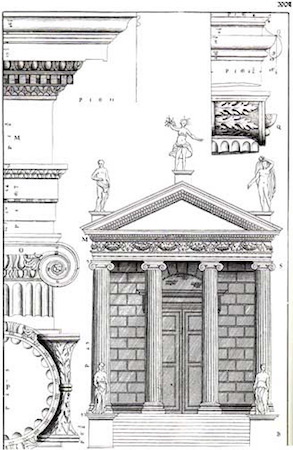 Andrea Palladio, Temple of Fortuna Virilis, engraving from The Four Books of Architecture, London, Isaac Ware, 1738