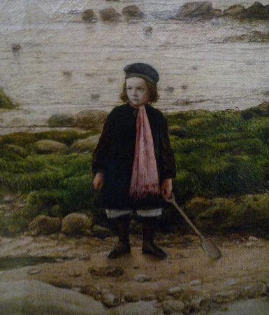 Child in the foreground (detail), William Dyce, Pegwell Bay, Kent - a Recollection of October 5th, 1858, 1858-60, oil on canvas, 63.5 x 88.9 cm (Tate Britain, London) (photo: Steven Zucker, CC BY-NC-SA 2.0)