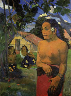 Paul Gauguin, E Haere O I Hia? (Where are you going?), 1892, oil on canvas, 96 x 69 cm (Staatsgalerie, Stuttgart)