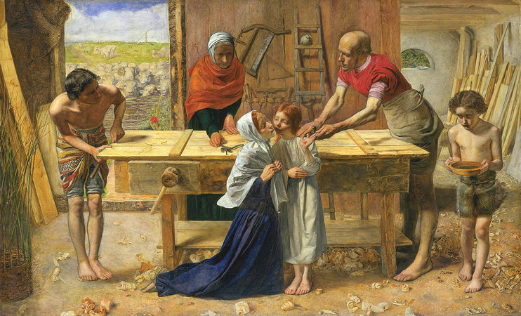 Sir John Everett Millais, Christ in the House of His Parents, 1849-50, oil on canvas, 86.4 x 139.7 cm (Tate Britain, London)