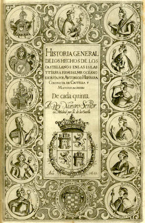 Antonia de Herrera, Historia general de los hechos de los castellanos en las y tierra firme del mar océano, (fifth decade title page), 1615