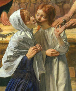 Detail, Sir John Everett Millais, Christ in the House of His Parents, 1849-50, oil on canvas, 86.4 x 139.7 cm (Tate Britain, London)