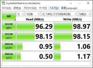 ベンチマークテスト使用前画像