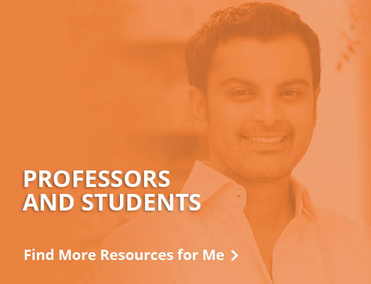 Resources for professors and students - button