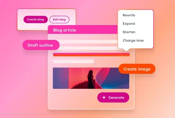 hubspot ai breeze content creation interface