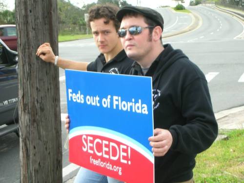 Marshall Rawson with known white nationalist and League of the South leader Michael Cushman.