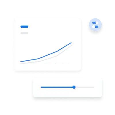 UI of click rates and conversion rates on a graph.