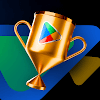 A trophy with a Google Play icon