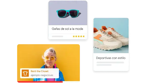 Una variedad de anuncios de generación de demanda sobre calzado deportivo, anteojos de sol y moda femenina.