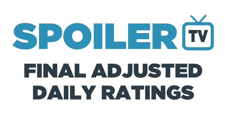 Final Adjusted TV Ratings for Sunday 4th September 2016