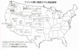 アメリカ軍に確認された風船爆弾