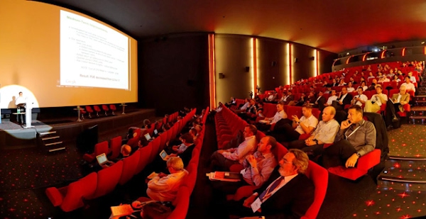 Presenter in auditorium