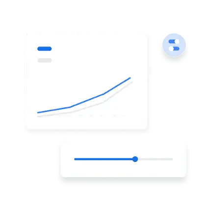 UI représentant les taux de clics et de conversion sur un graphique