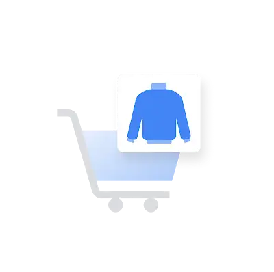 Il maglione dell’annuncio Google viene aggiunto al carrello online di un cliente.