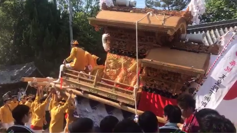  美具久留御魂神社で天皇陛下即位記念曳行