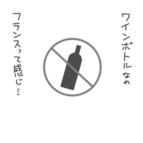 携帯、眼鏡、そして、ワインボトル。フランスって感じ…。