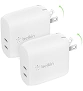 Belkin 40W Dual Port USB-C Wall Charger, USB Type C Charger Fast Charging for iPhone 16, 16 Plus,...