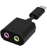 SABRENT USB Type-C External Stereo Sound Adapter for Windows and Mac. Plug and Play No Drivers Ne...