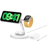 Belkin MagSafe-Compatible 3-in-1 Wireless Charger Stand 15W - Qi2-Certified Wireless Charging Sta...