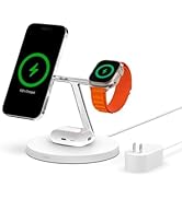 Belkin MagSafe Charger, 3-in-1 Wireless Charging Stand, 2ND GEN, 33% Faster for Apple Watch, iPho...