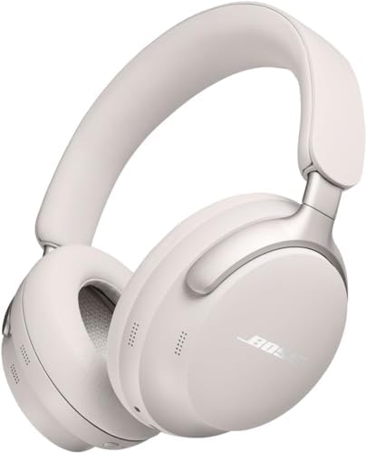 Bose QuietComfort Ultra Bluetooth Headphones, Wireless Headphones with Spatial Audio, Over Ear Noise Cancelling Headphones with Mic, Up to 24 Hours of Battery Life, White Smoke