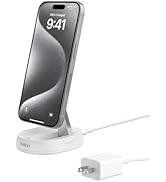 Belkin Convertible Magnetic Charging Stand 15W - MagSafe-Compatible Fast Qi2 Charger, iPhone Char...