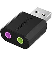 SABRENT USB External Stereo Sound Adapter for Windows and Mac. Plug and Play No Drivers Needed. (...