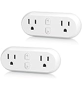 HBN Smart Plug 15A, WiFi&Bluetooth Outlet Extender Dual Socket Plugs Works with Alexa, Google Hom...