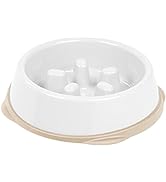 IRIS USA Uso-442 Slow Feeding Bowl For Short Snouted Pets, White/Beige, Small (588038)