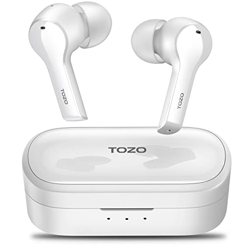 TOZO T9 ワイヤレスイヤホン Bluetooth5.3 ノイズキャンセリング イヤホン 4マイク付き 外音取り込み 重低音 軽量充電ケース ワイヤレス&Type-C急速充電 IPX7防水 ホワイト