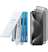 Anker 2 Pack for iPhone 15 Pro Privacy Screen Protector, Anti-Spy HD Tempered-Glass Privacy Scree...