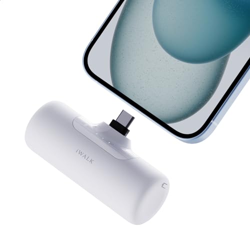 iWALK モバイルバッテリー 極小化 【USB-C端子一体型・iWALK 最小サイズ登場】 軽量 4500mAh 15W急速充電 モバイル バッテリー タイプc コネクター内蔵 コードレス パススルー機能 残量インジケーター付き 持ち運び便利 iPhone/Android 各種対応 「iPhone 16/15シリーズ対応」 PSE認証済 (ホワイト)