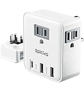 EPICKA UK Ireland Travel Adapter, International Power Plug Adapter with 3 AC Outlets, 2 USB-A and...